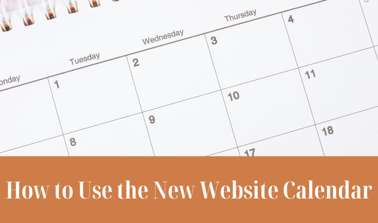Calendar Tips & Tricks for the new website