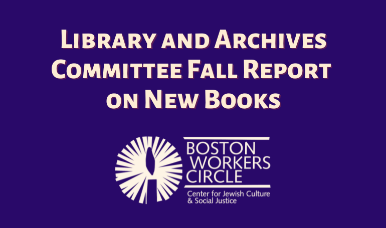 graphic that says 'Library and Archives Committee Fall Report on New Books' with the BWC logo below